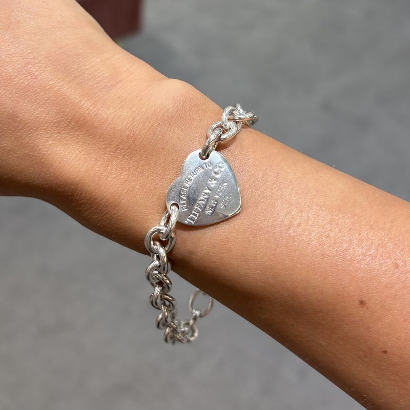 Pre-Owned Tiffany &amp; Co Return To Tiffany Heart Tag Belcher Bracelet