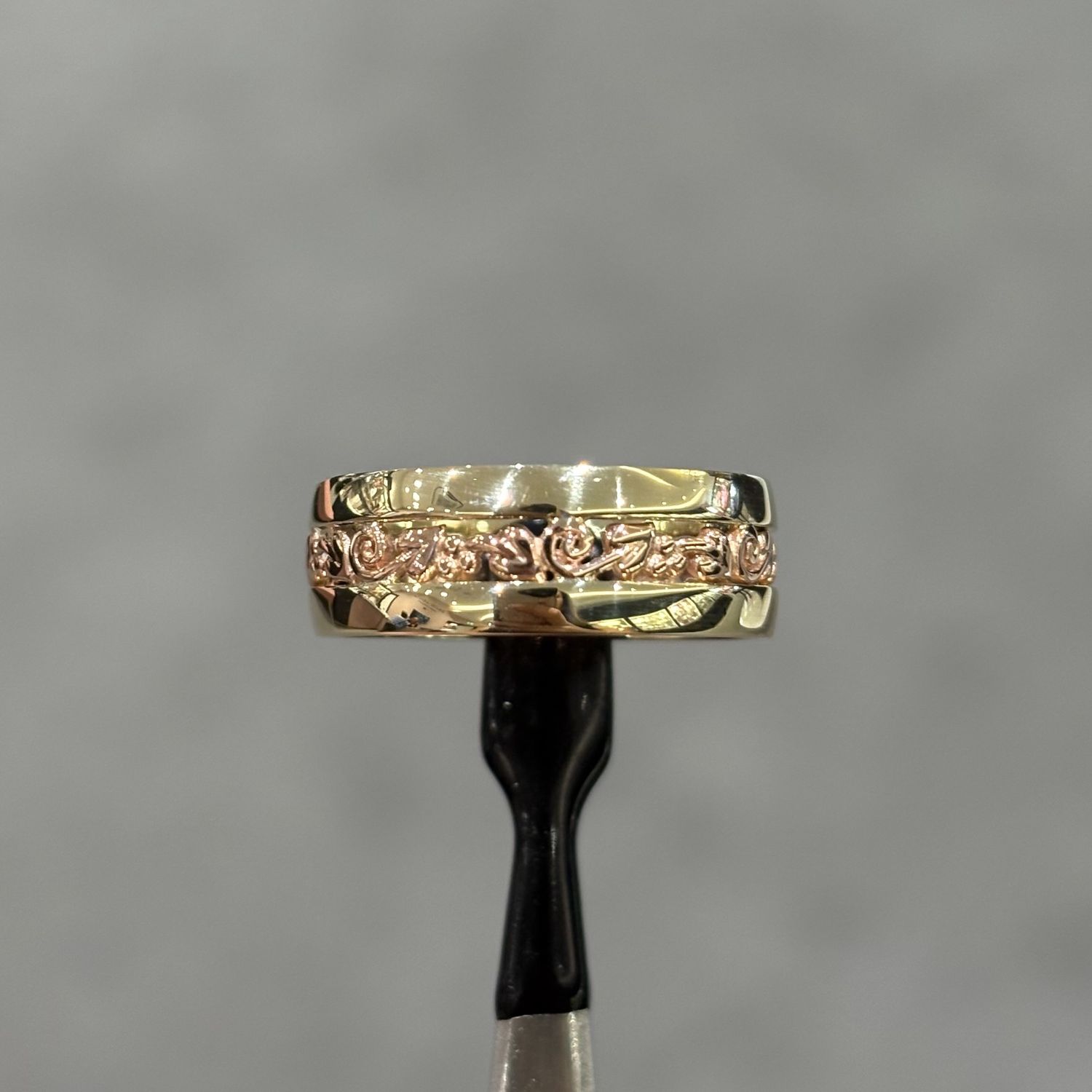 Pre-Owneed 9ct Yellow &amp; Rose Gold Clogau Tree Of Life Band Ring