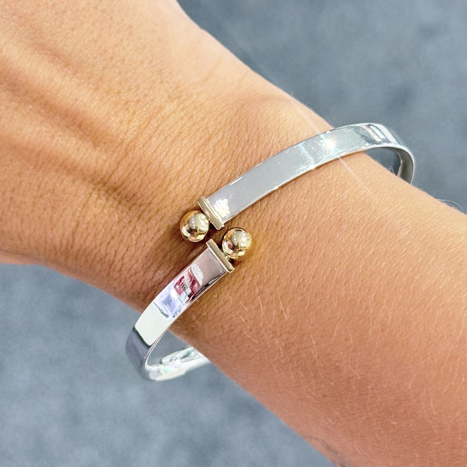 Pre-Owned Sterling Silver Crossover Torque Bangle