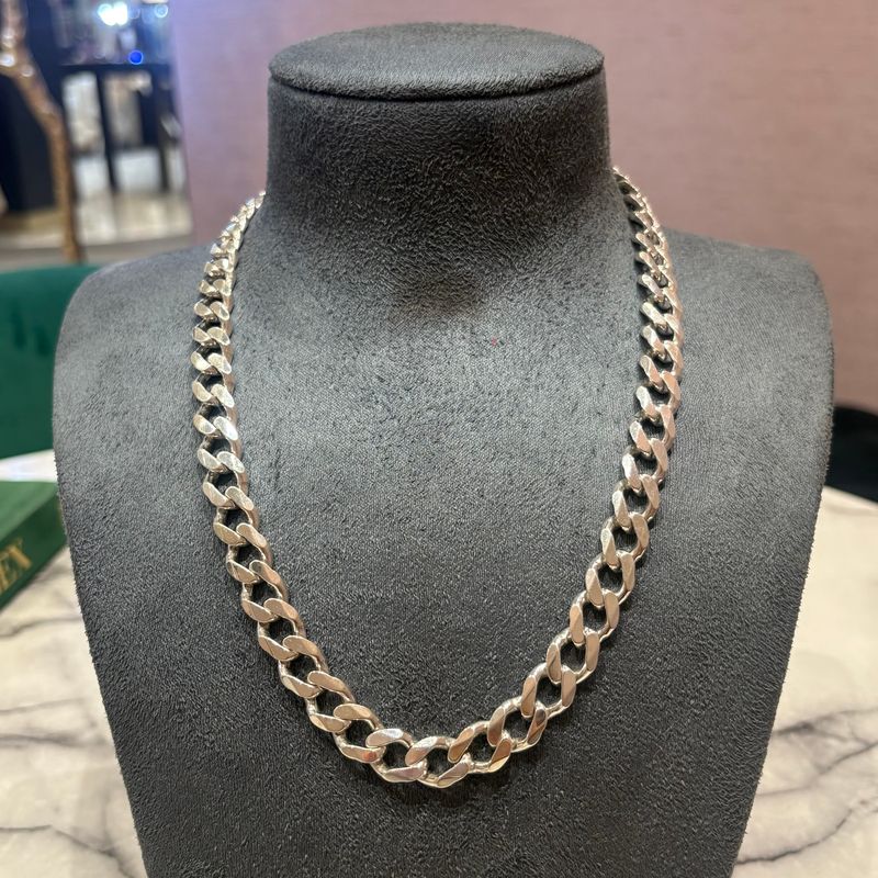 Pre-Owned Sterling Silver 20" Gents Curb Chain 92.8g Pre-Owned Sterling Silver 20" Gents Curb Chain 92.8g