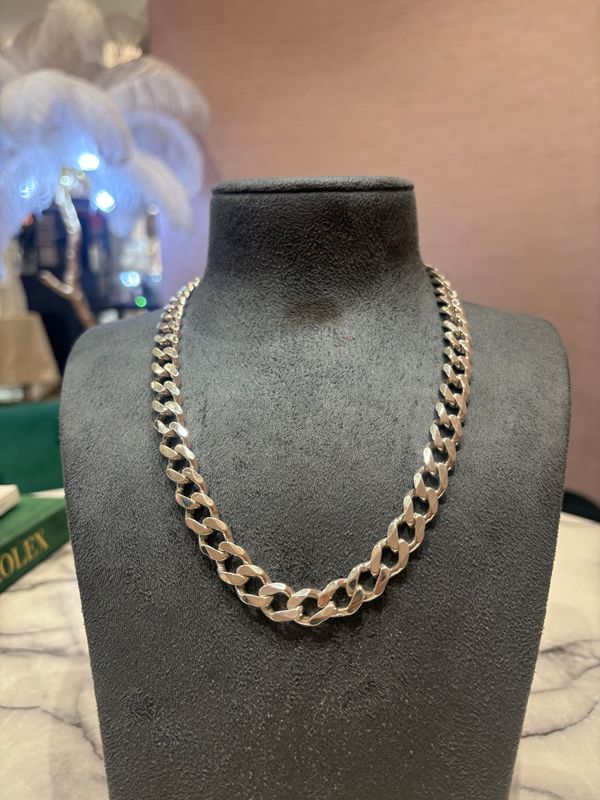 Pre-Owned Sterling Silver 20" Gents Curb Chain 92.8g