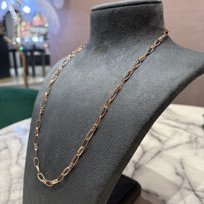 Pre-Owned 9ct Rose Gold Paperclip 24" Chain 18.4g