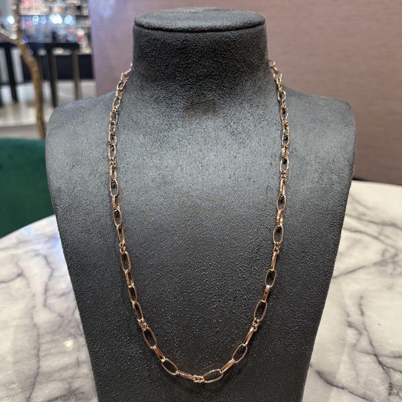 Pre-Owned 9ct Rose Gold Paperclip 24" Chain 18.4g Pre-Owned 9ct Rose Gold Paperclip 24" Chain 18.4g