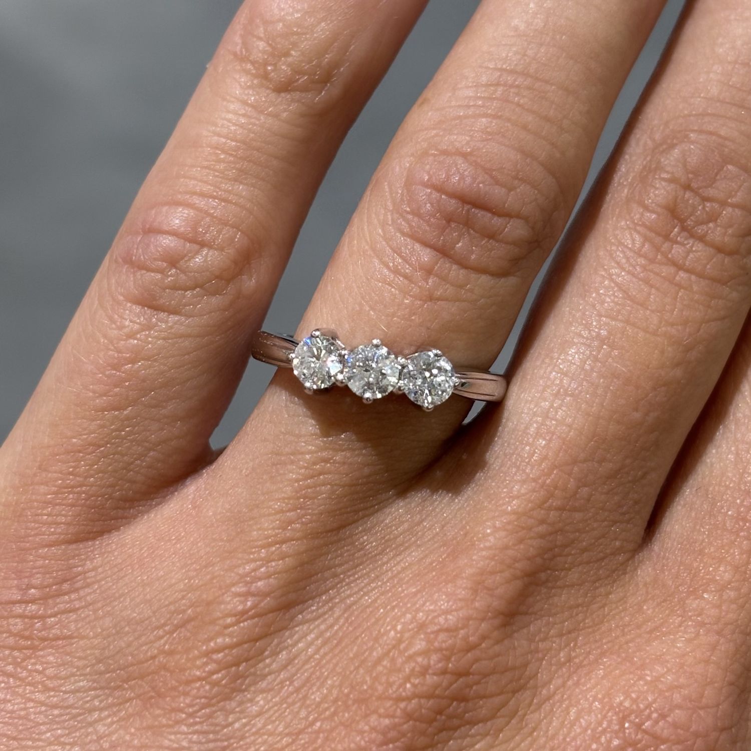 Pre-Owned 18ct White Gold 0.75ct Diamond Trilogy Ring