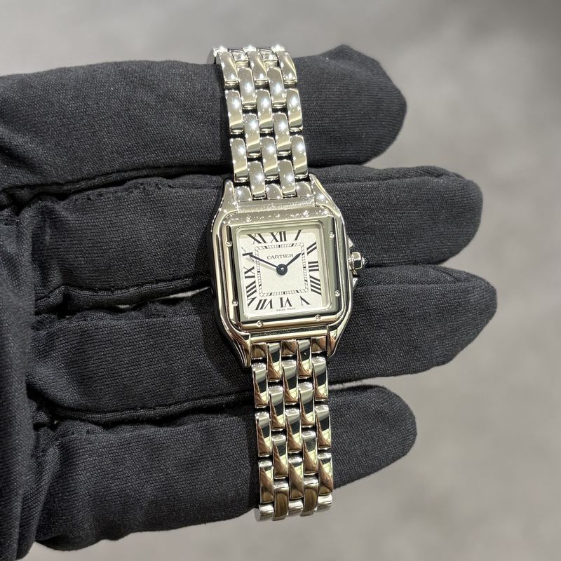 Pre-Owned Cartier Panthère Small Steel Ladies Quartz Watch WSPN0013 4177 Pre-Owned Cartier Panthère Small Steel Ladies Quartz Watch WSPN0013 4177
