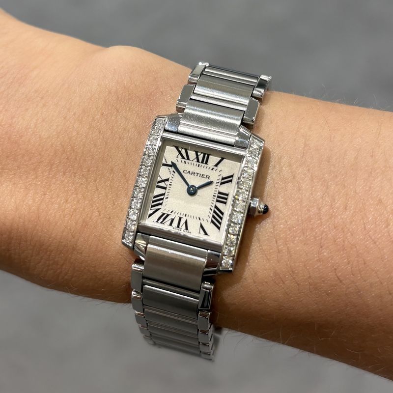 Pre-Owned Cartier Tank Francaise Custom Diamond Set Ladies Watch W51008Q3 2383