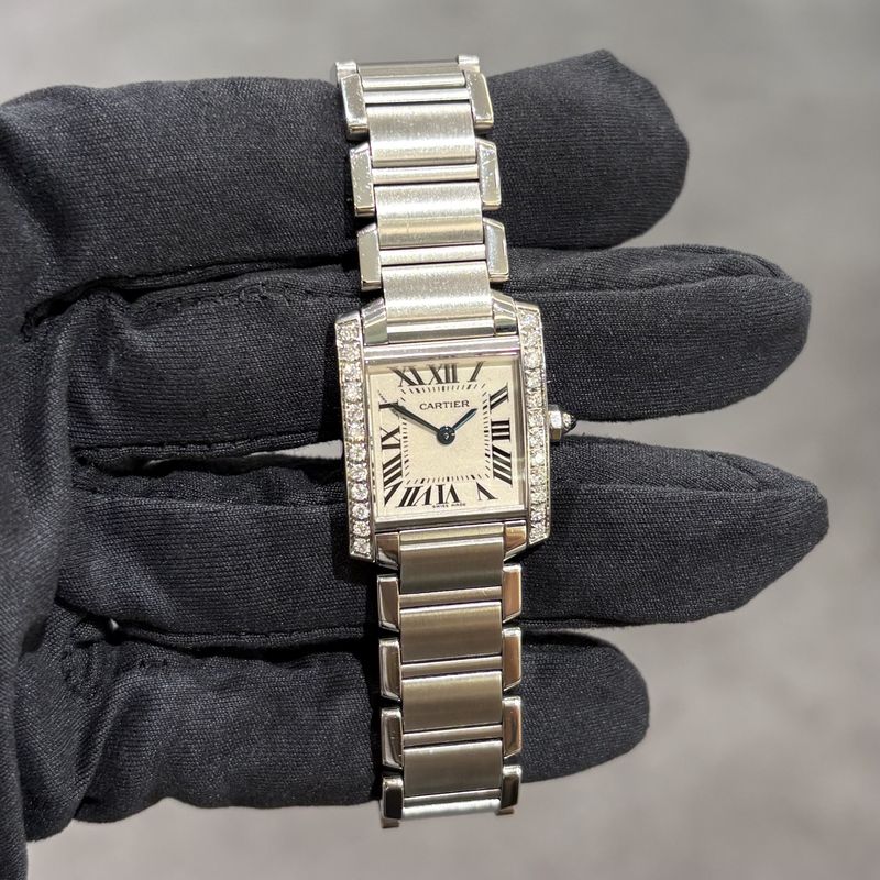 Pre-Owned Cartier Tank Francaise Custom Diamond Set Ladies Watch W51008Q3 2383 Pre-Owned Cartier Tank Francaise Custom Diamond Set Ladies Watch W51008Q3 2383