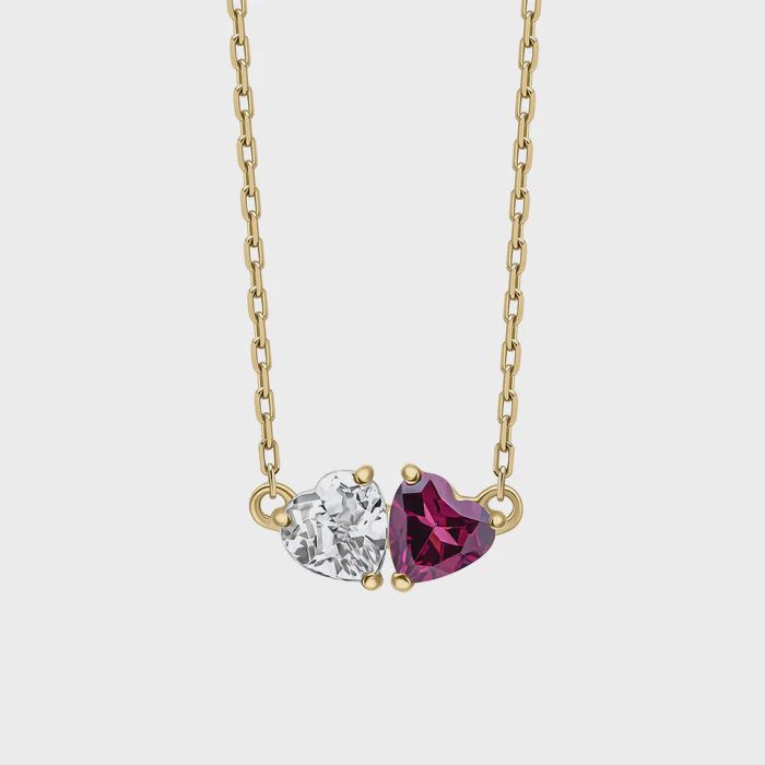 Toi et Moi Heart Necklace in 9ct Yellow Gold Toi et Moi Heart Necklace in 9ct Yellow Gold
