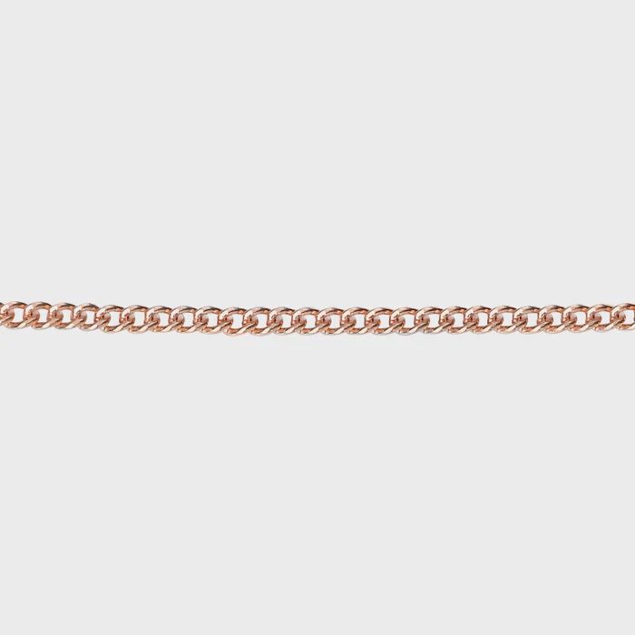 0.8mm Diamond Cut Curb Chain in 9ct Rose Gold