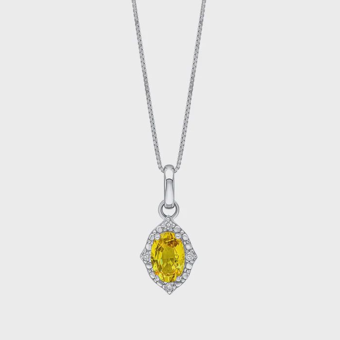 Oval Sapphire & Diamond Pendant in 9ct Gold Oval Sapphire & Diamond Pendant in 9ct Gold