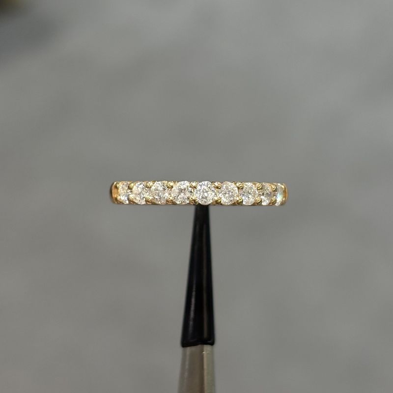 Pre-Owned 18ct Yellow Gold 0.55ct Diamond 1/2 Eternity Ring Claw Set Pre-Owned 18ct Yellow Gold 0.55ct Diamond 1/2 Eternity Ring Claw Set