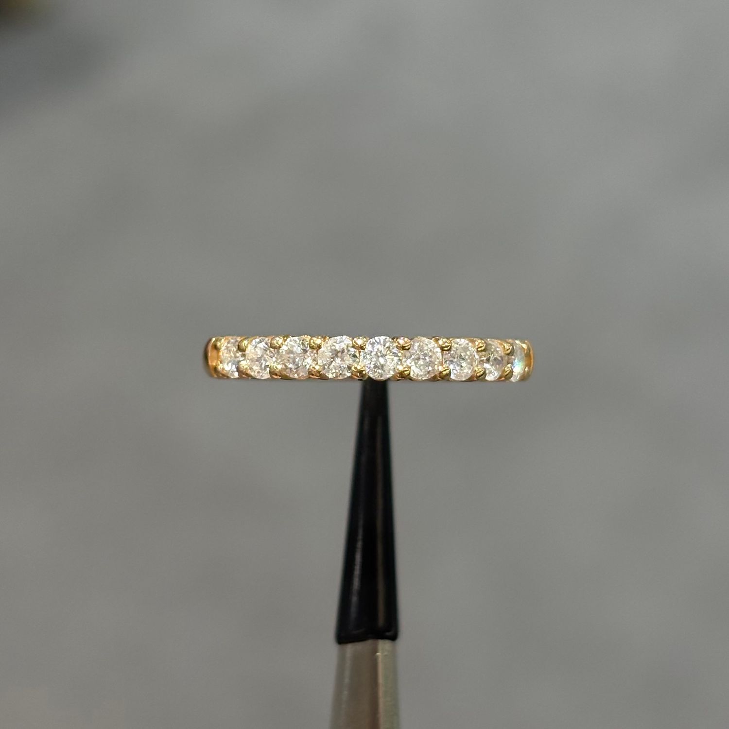 Pre-Owned 18ct Yellow Gold 0.55ct Diamond 1/2 Eternity Ring Claw Set