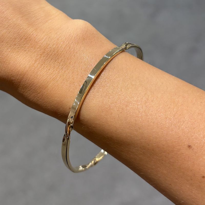 Pre-Owned 9ct Yellow Gold Flat Twisted Slave Bangle 18.4g
