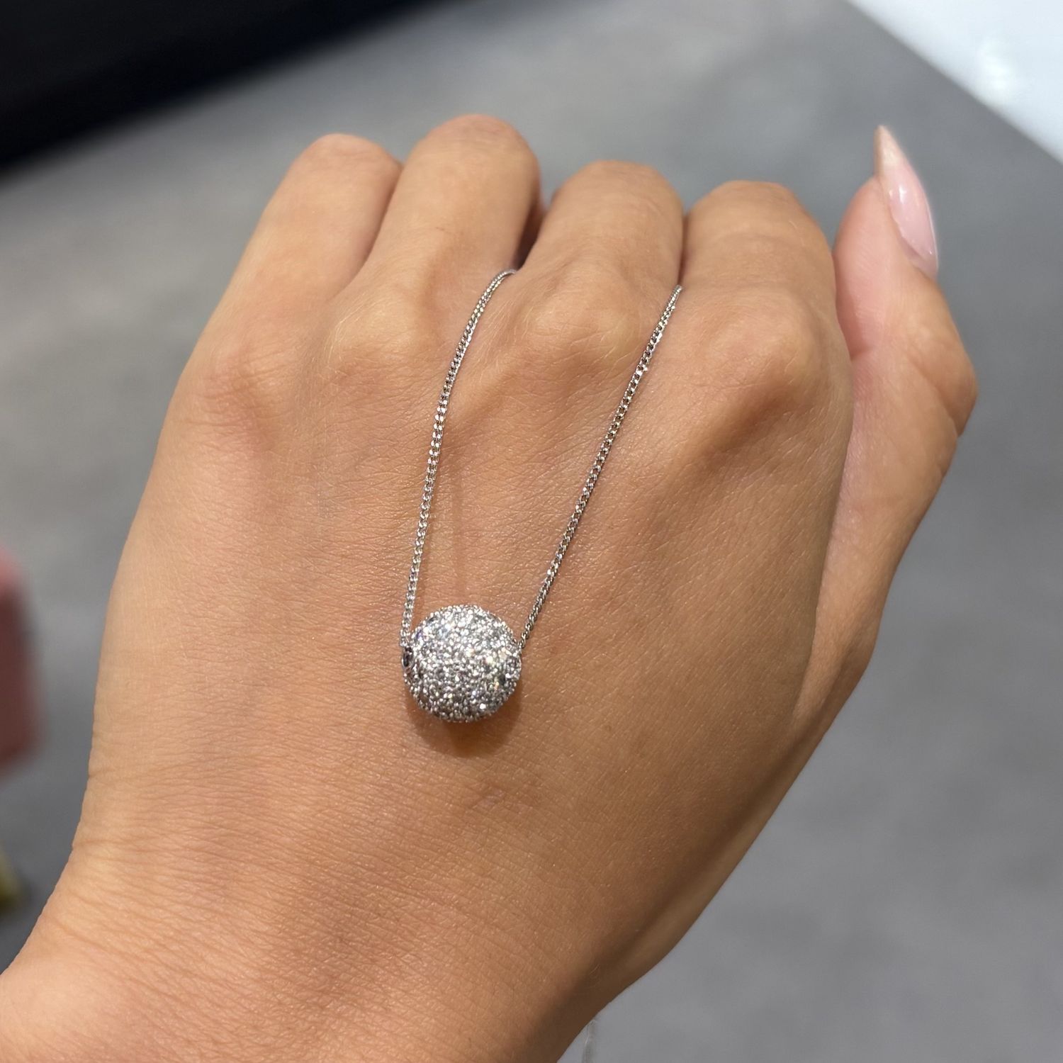 Pre-Owned Platinum 1.00ct Diamond Ball Pendant &amp; 16” Chain