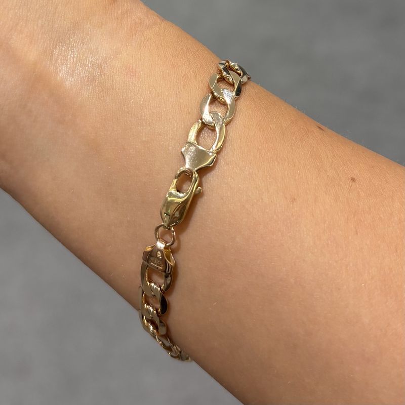 Pre-Owned 9ct Yellow Gold Curb Bracelet 7 3/4 11.3g