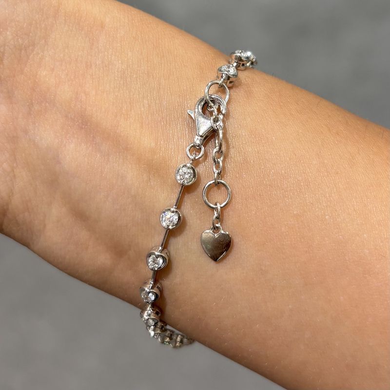 Pre-Owned 18ct White Gold 1.32ct Diamond Tennis Bracelet