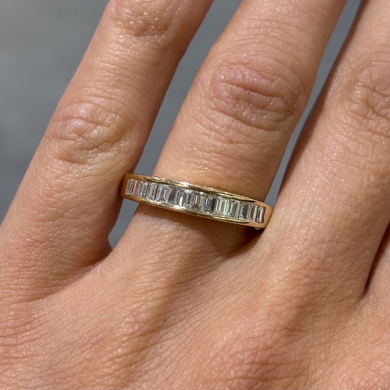 Pre-Owned 9ct Yellow Gold 0.56ct Bageutte Cut Diamond Ring Pre-Owned 9ct Yellow Gold 0.56ct Bageutte Cut Diamond Ring