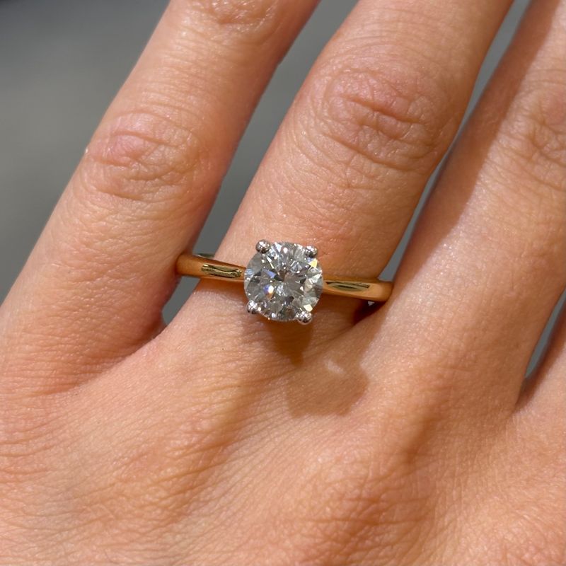 18ct Yellow Gold 1.26ct Lab-Grown Diamond F VVS2 Solitaire Ring
