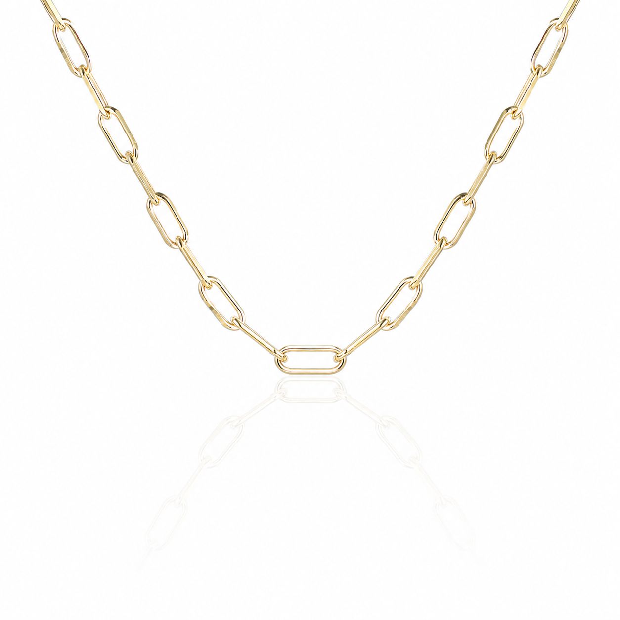 9ct Yellow Gold Paper Link Chain Necklace - 16"/18"
