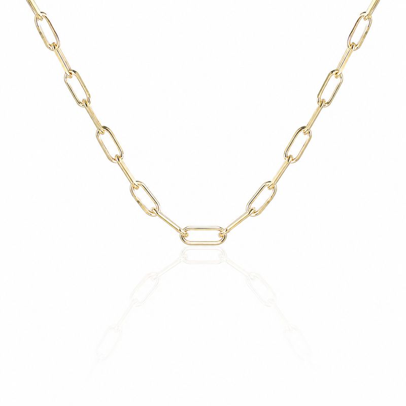 9ct Yellow Gold Paper Link Chain Necklace - 16"/18"