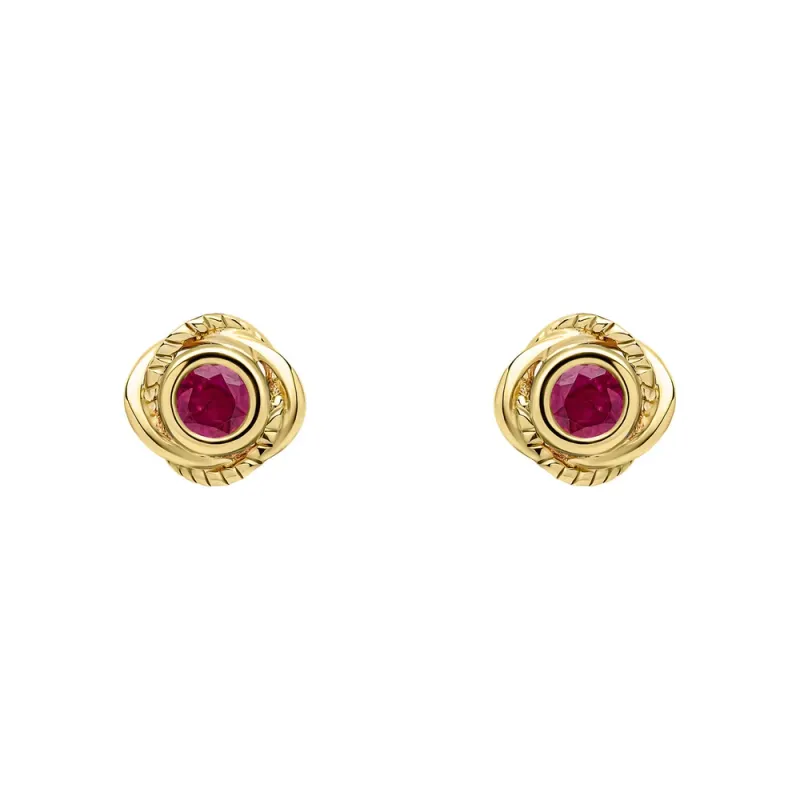 9ct Yellow Gold Fura Ruby Stud Earrings 9ct Yellow Gold Fura Ruby Stud Earrings
