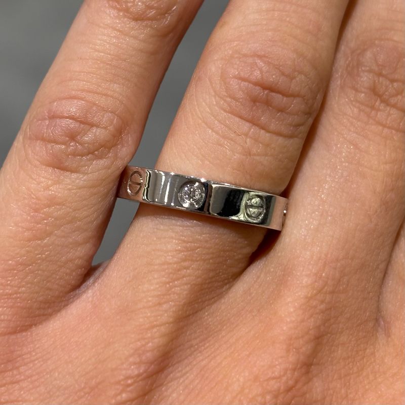 Pre-Owned Cartier 18ct White Gold Small Diamond Love Ring Pre-Owned Cartier 18ct White Gold Small Diamond Love Ring