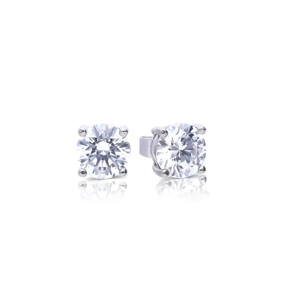 Diamonfire Silver 4 Claw 1.5ct Zirconia Studs