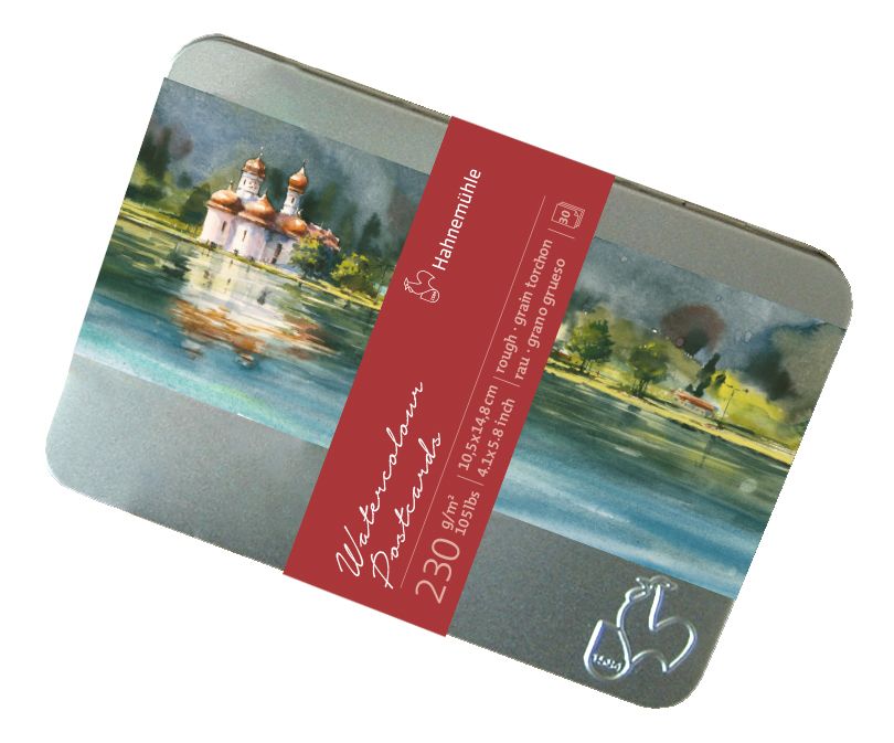 Watercolour Postcard Tin, type: rough