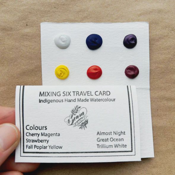 Beam Paints Travel Card, set: Mixing Six 6 colours - mini card