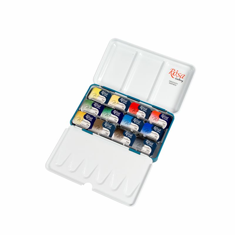 rosa watercolour paint set in tin