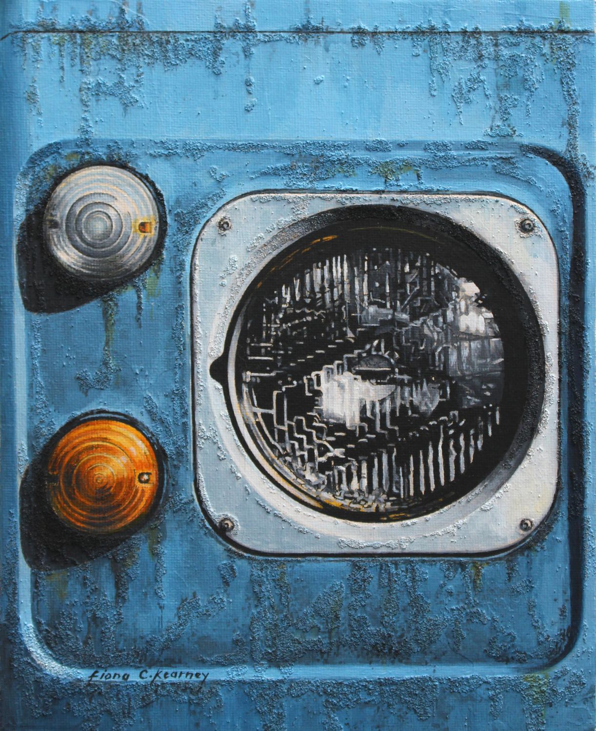 Series 3 Land Rover Headlight by Fiona Kearney