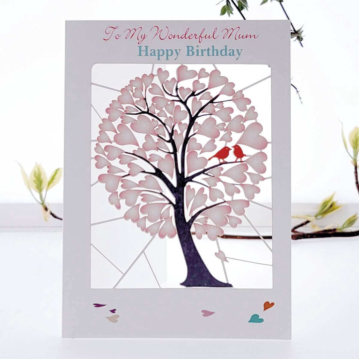 Wonderful Mum Pink Heart Tree - Birthday