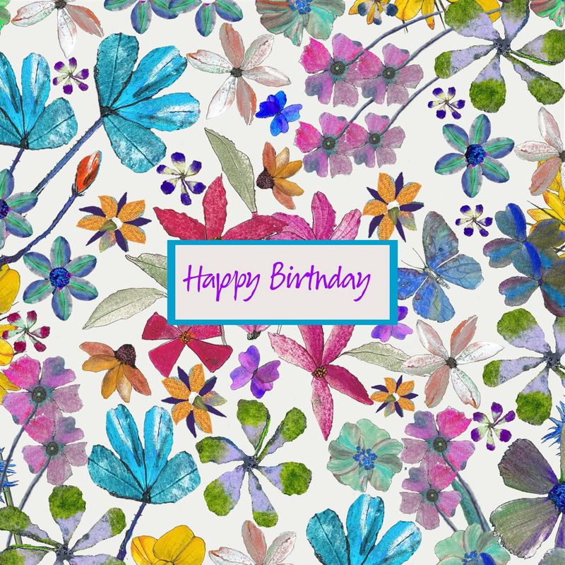 Happy Birthday - multi floral