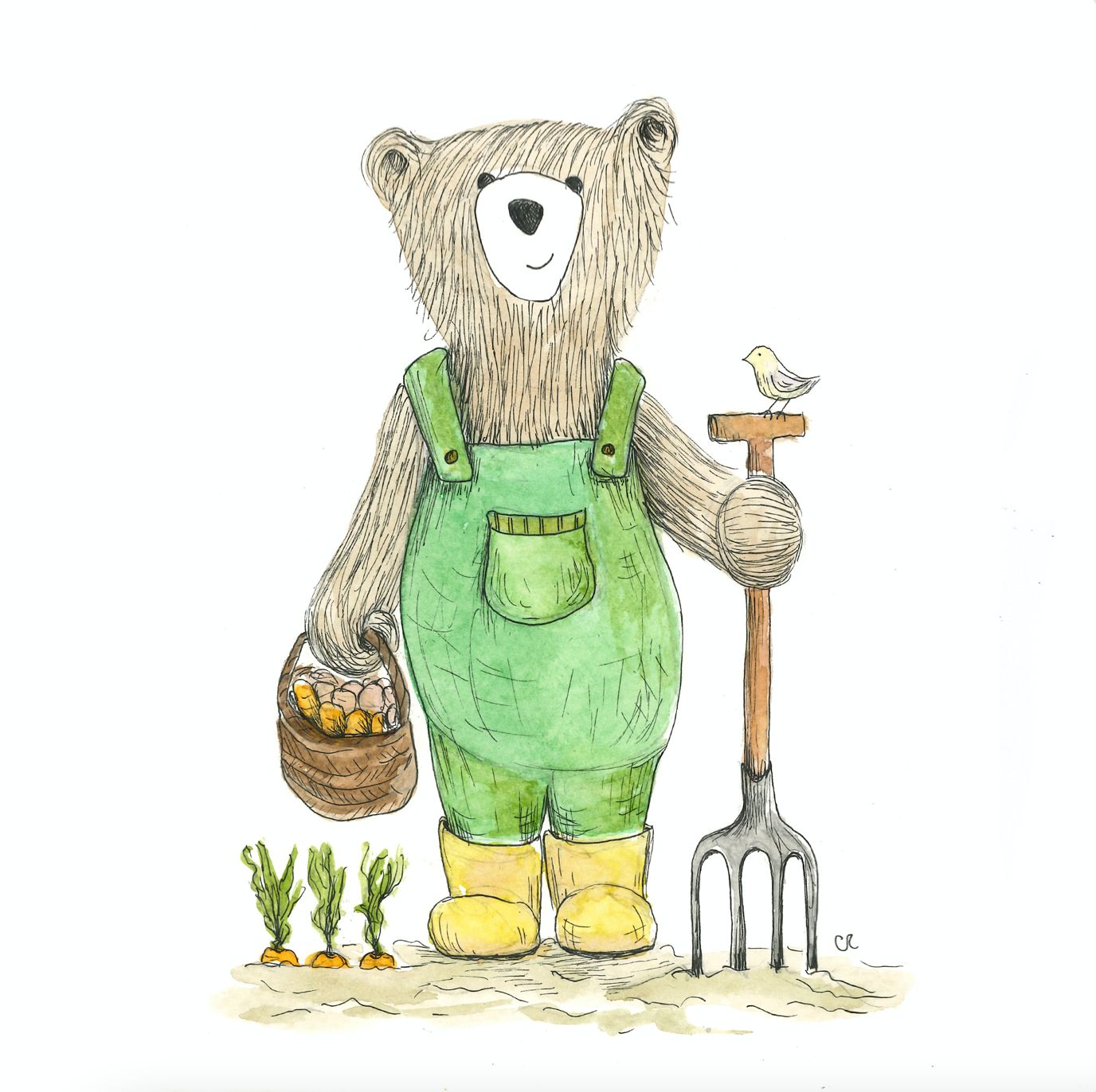 Garden Bear Greetings Card