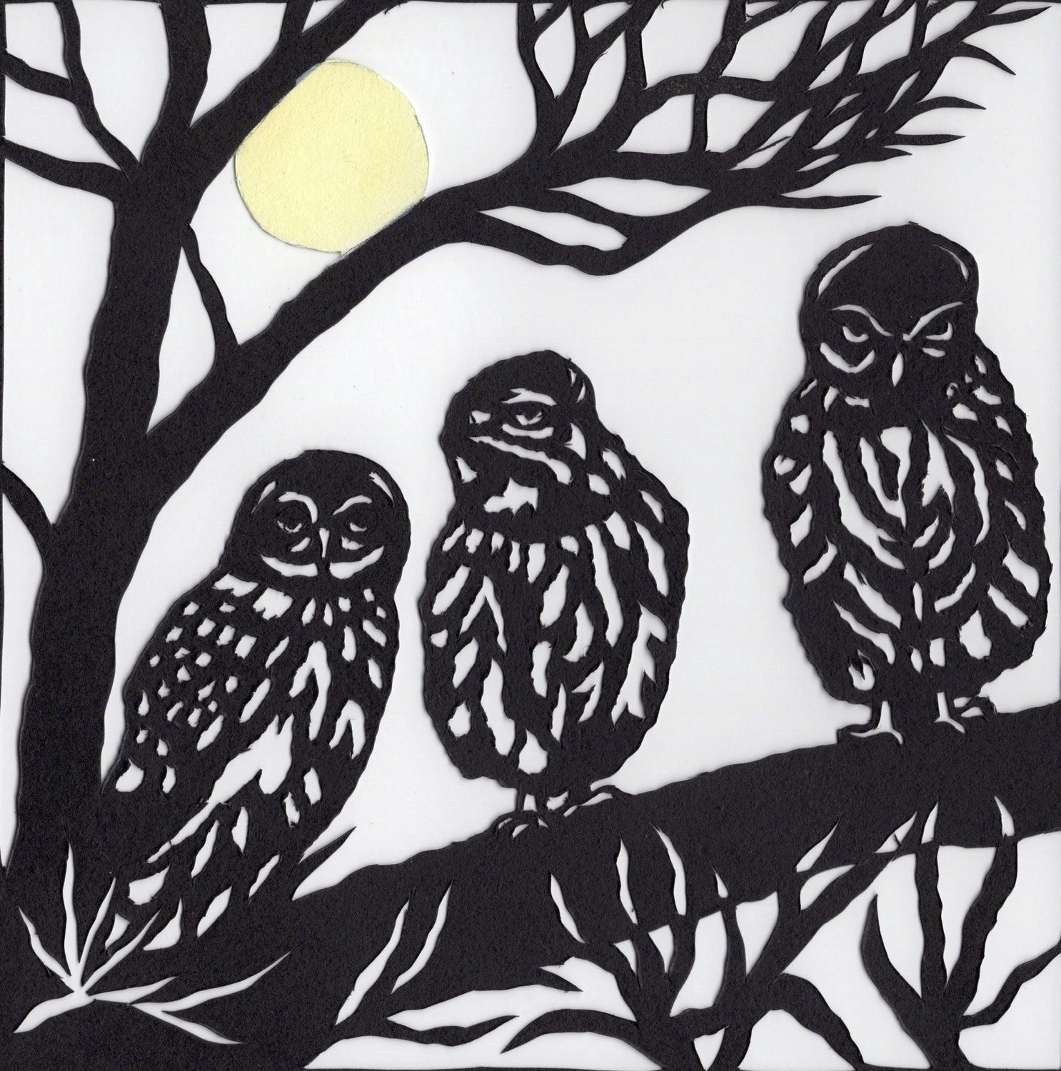 artist card by Kevin O'Neill - Three Little Owls