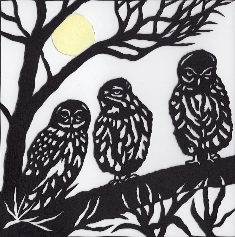 artist card by Kevin O'Neill - Three Little Owls