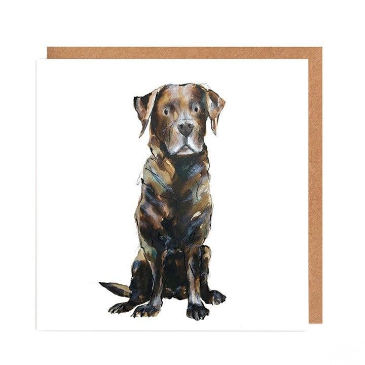 Chocolate Labrador card