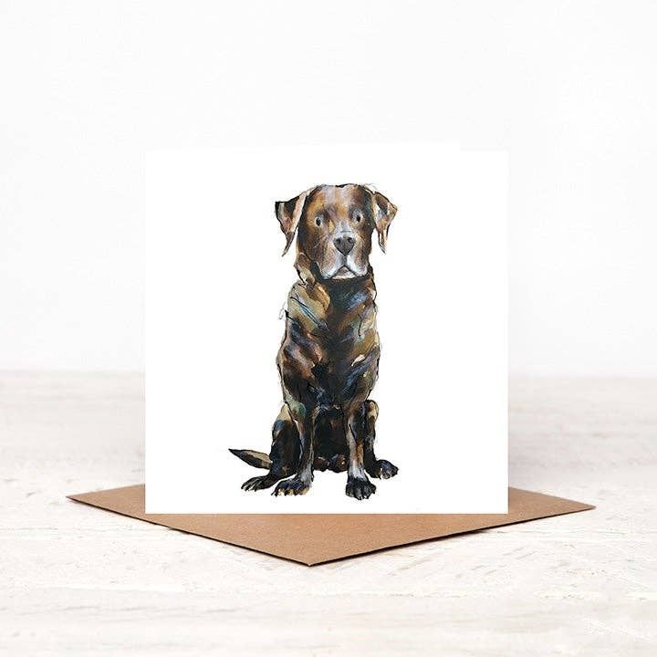 Chocolate Labrador card
