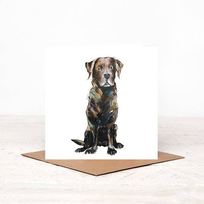 Chocolate Labrador card