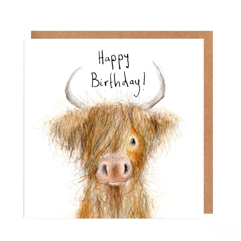 Highland Cow Birthday card