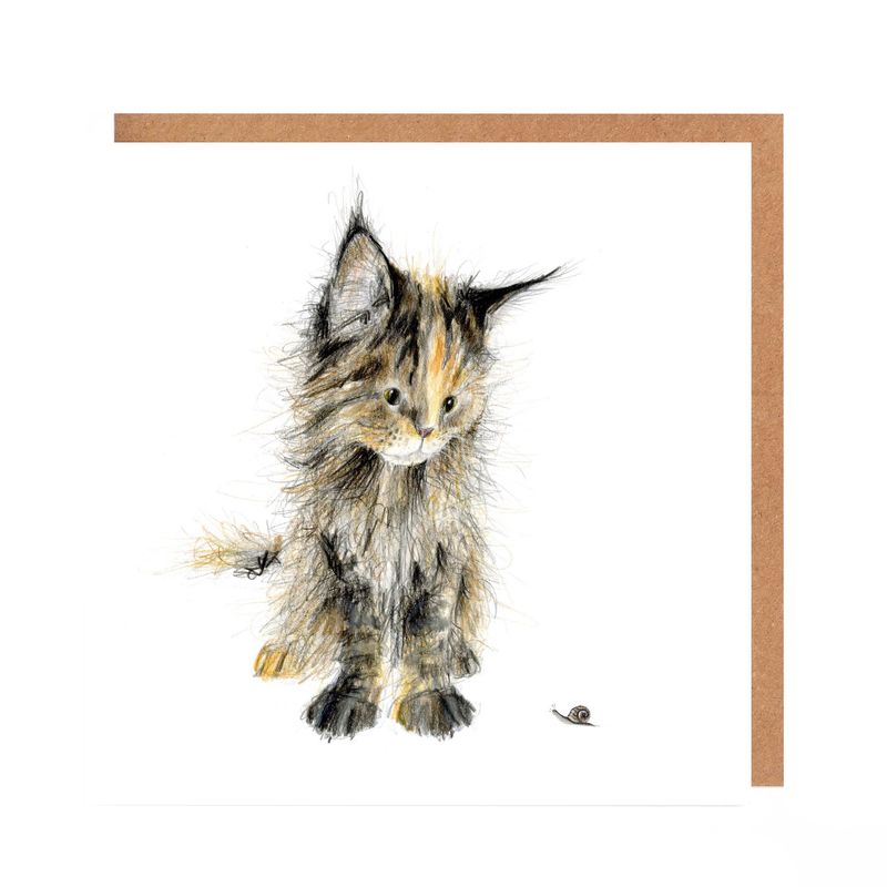 Kitten and snail card