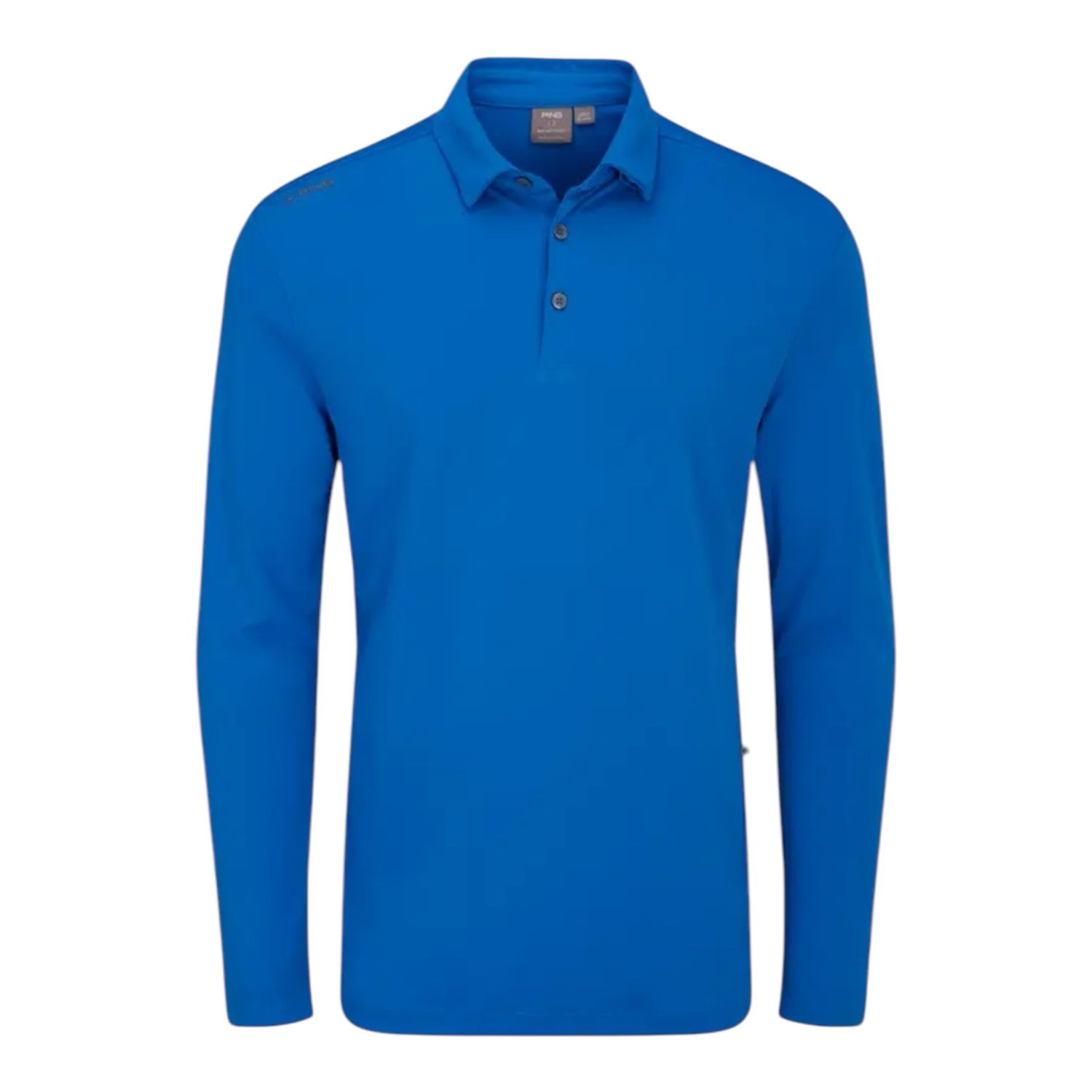 PING Lockwood Mens Long Sleeve Polo Shirt, Colour: Blue, Size: Medium
