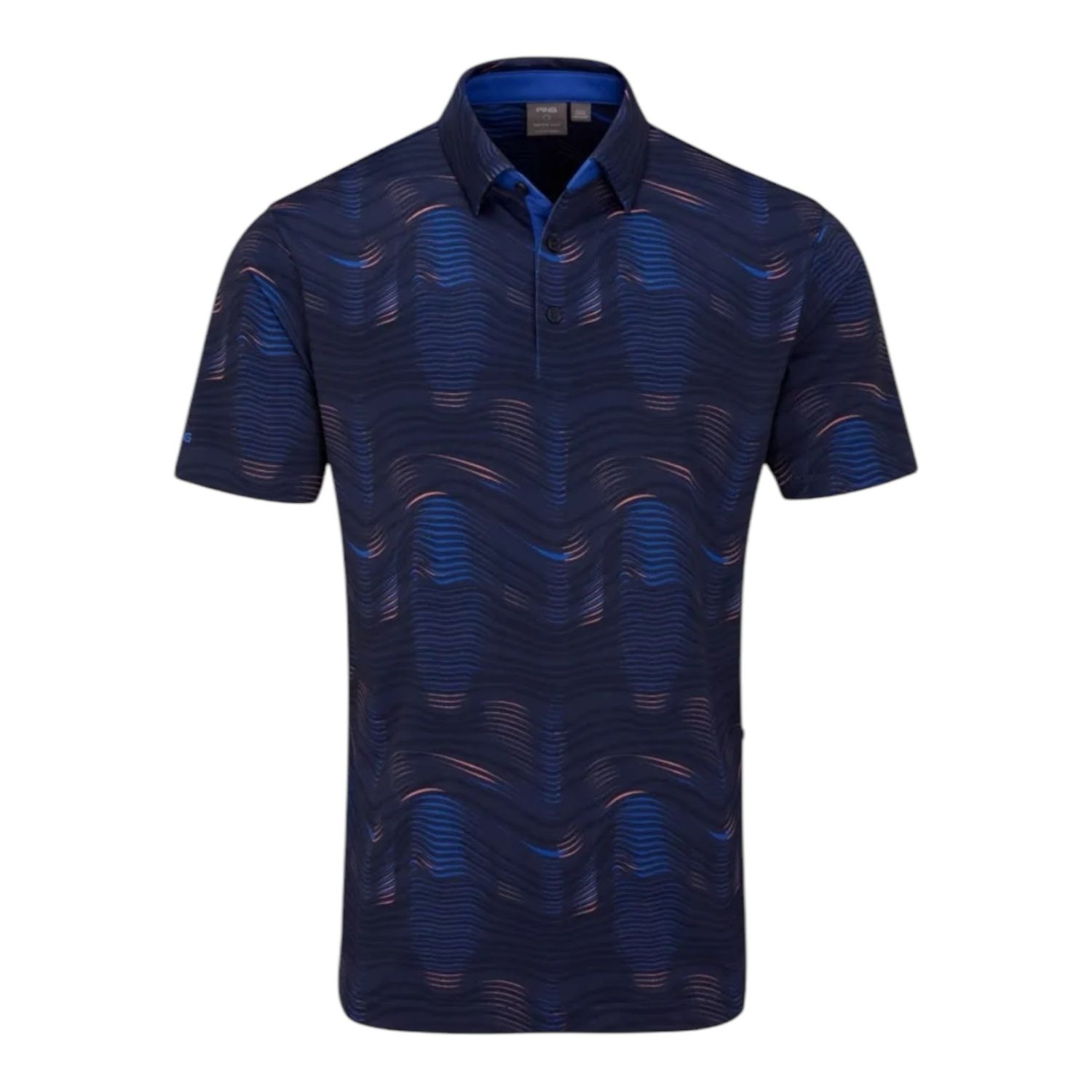 PING Optic-Groove Mens Polo Shirt, Colour: Navy Multi, Size: S