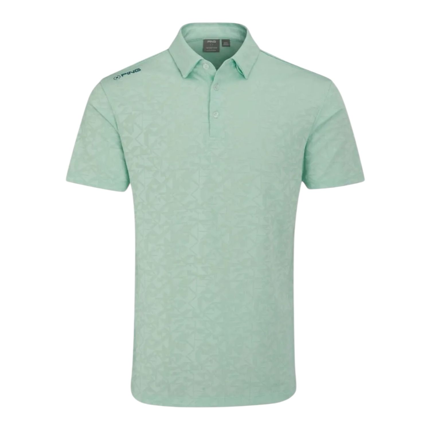 PING Geo-Camo Mens Polo Shirt, Colour: Misty Green, Size: S