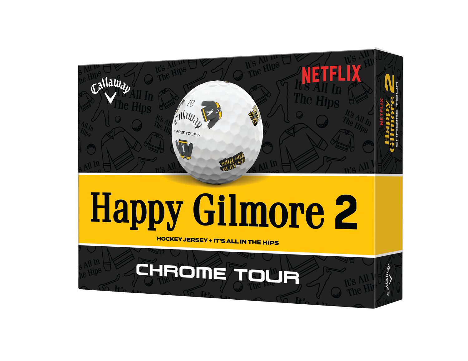 Callaway Happy Gilmore 2 &quot;It&#39;s All In The Hips&quot; Chrome Tour Golf Balls