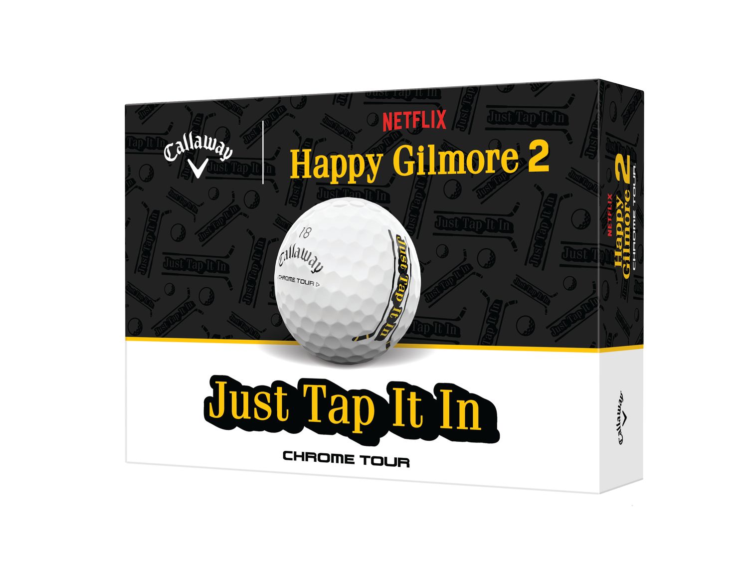 Callaway Happy Gilmore 2 &quot;Just Tap It In&quot; Chrome Tour Golf Balls