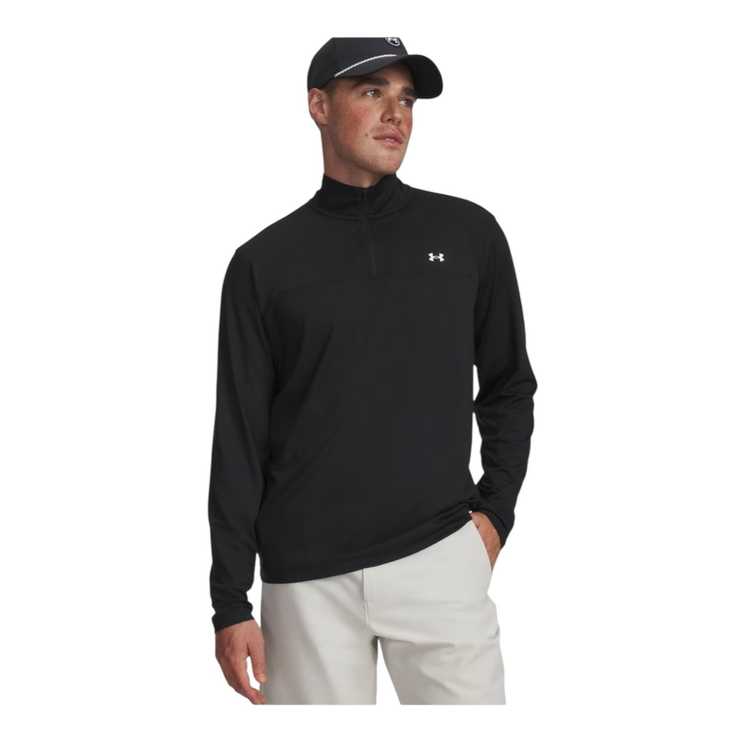 Under Armour Tee to Green 1/4 Zip, Size: Medium, Colour: Black - White