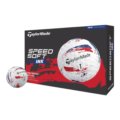 TaylorMade SpeedSoft Ink Golf Balls - Red &amp; Blue