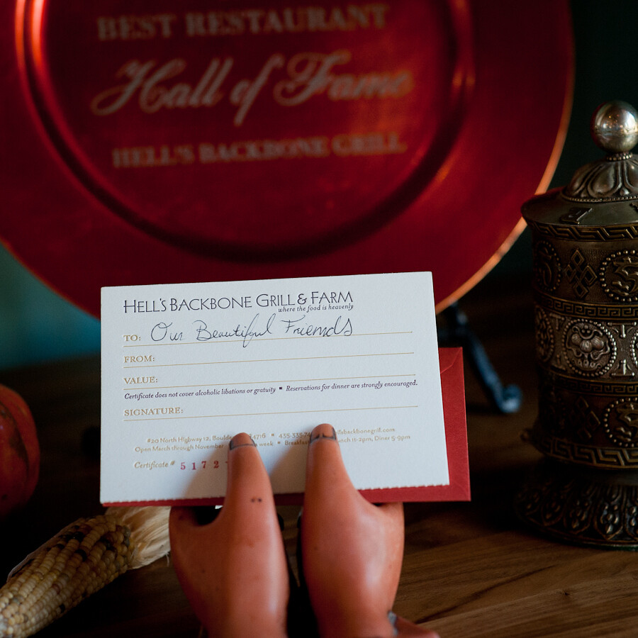 Hell’s Backbone Grill &amp; Farm Gift Certificates