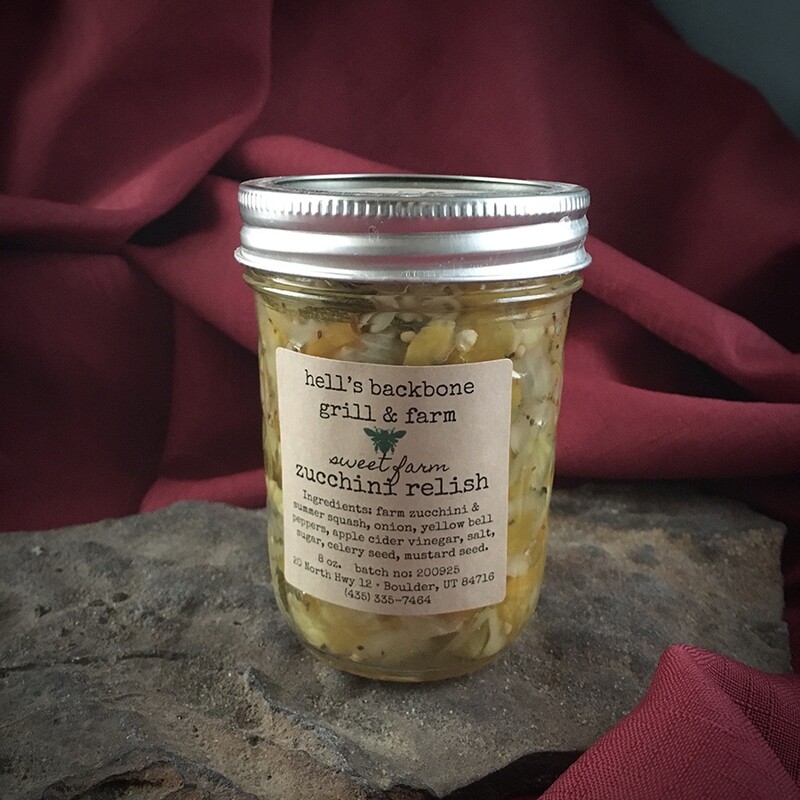 Signature HBG Relish, Choose a variety/size:: 8 oz Jar of Sweet Zucchini Relish